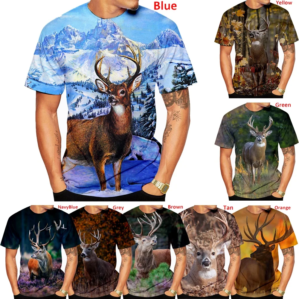 Top Trends: Men's Fashion Deer Hunting Camo 3D Printing T-Shirt Women Casual Round Neck Short Sleeve T-Shirts Oversized Quick Dry Clothing Shoppable Styles