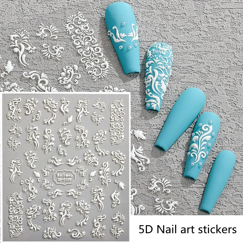 Top Trends: 3D White Acrylic Butterfly Flower Design Adhesive Gel Nail Stickers Decals For DIY Nails Art Accessories Manicure Decoration Shoppable Styles