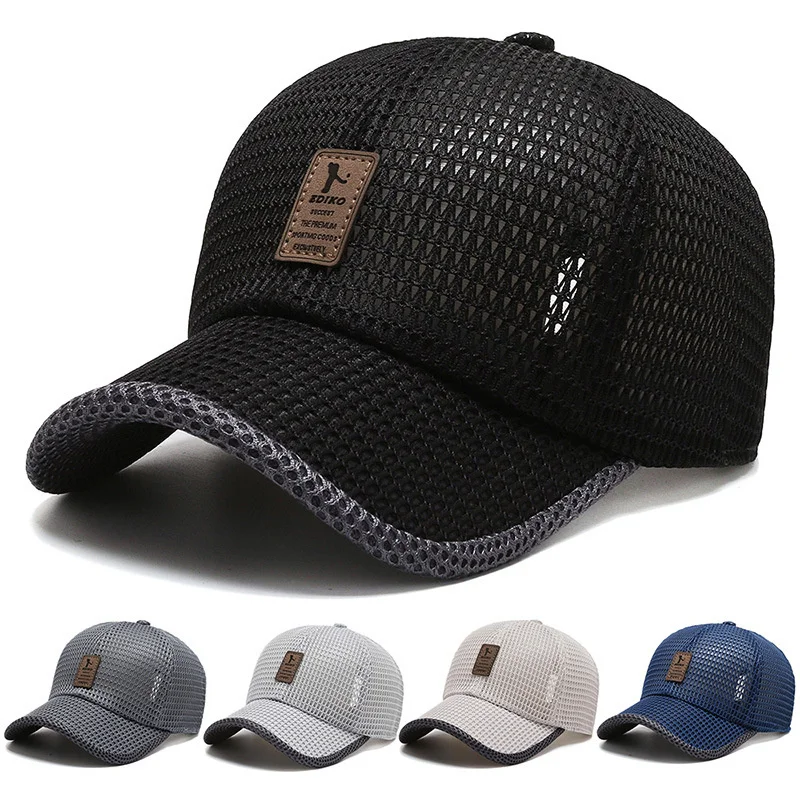 Top Trends: Summer Mesh Baseball Cap For Men Adjustable Breathable Caps Quick Dry Running Hat Baseball Cap For Men Women Outdoor Sports Shoppable Styles