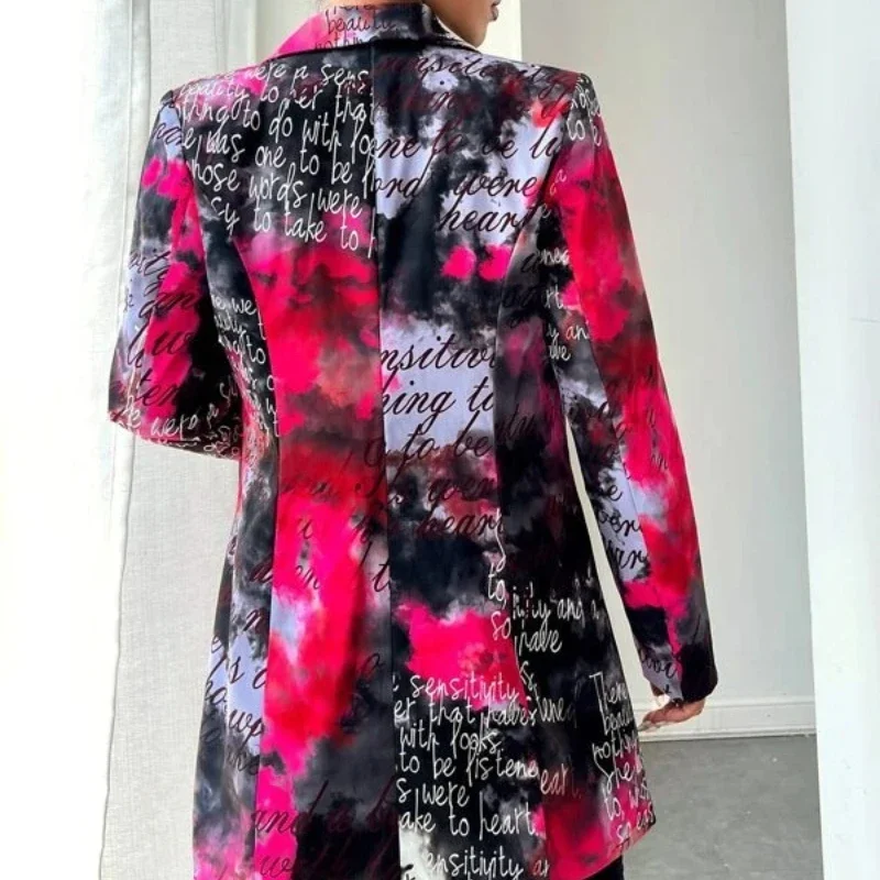 Top Trends: Fashion Casual Blazer Women Non Positioning Printed Suit Thin Coat Ropa Mujer Colorful Blazers New Y2k Jacket Women Clothing Shoppable Styles - Image 2