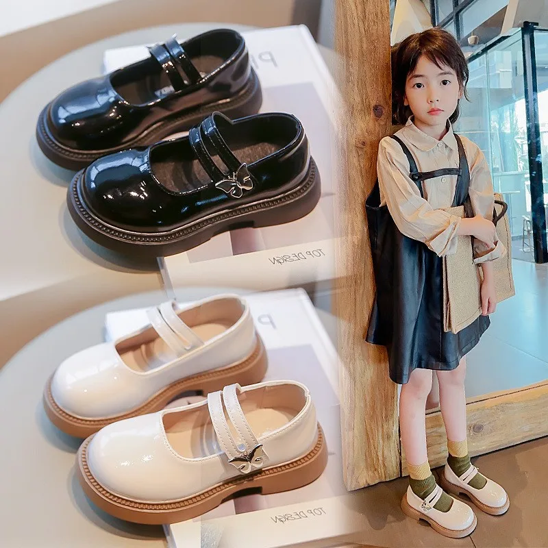 Top Trends: Children Princess Leather Shoes Fashion Little Girls Dress Shoes For School Student Spring Autumn Kids Performance Shoes Black Shoppable Styles