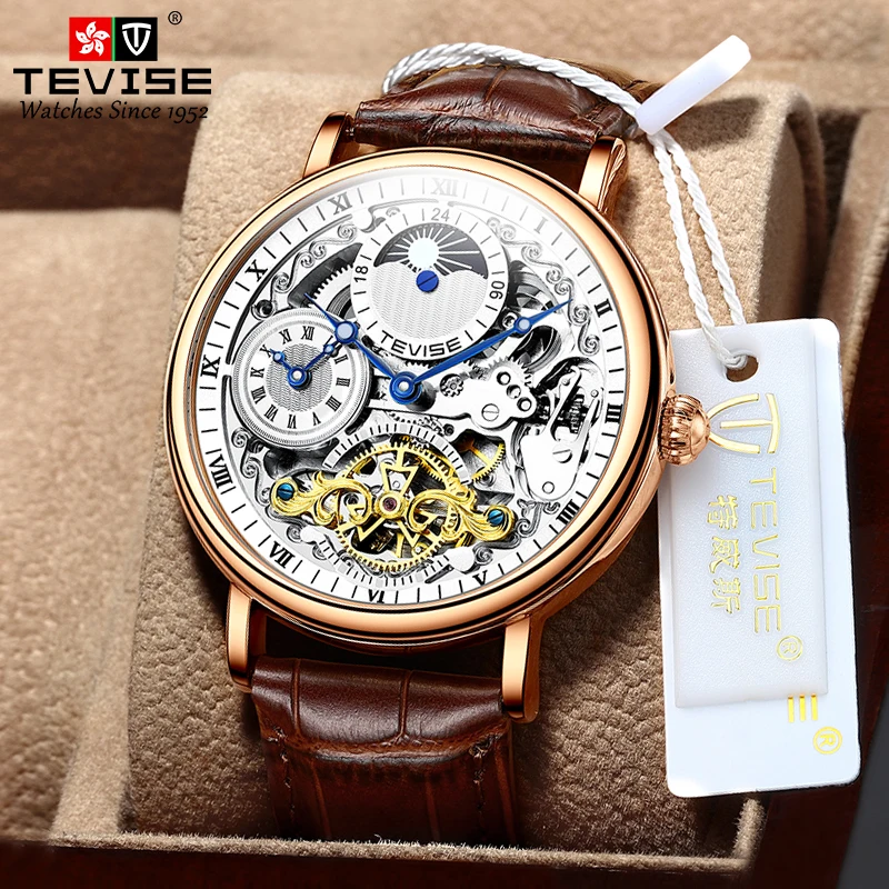 Top Trends: TEVISE Automatic Mechanical For Men Waterproof Luxurious Leather Business&Fashion Style Stainless Steel Classic Wristwatch Shoppable Styles