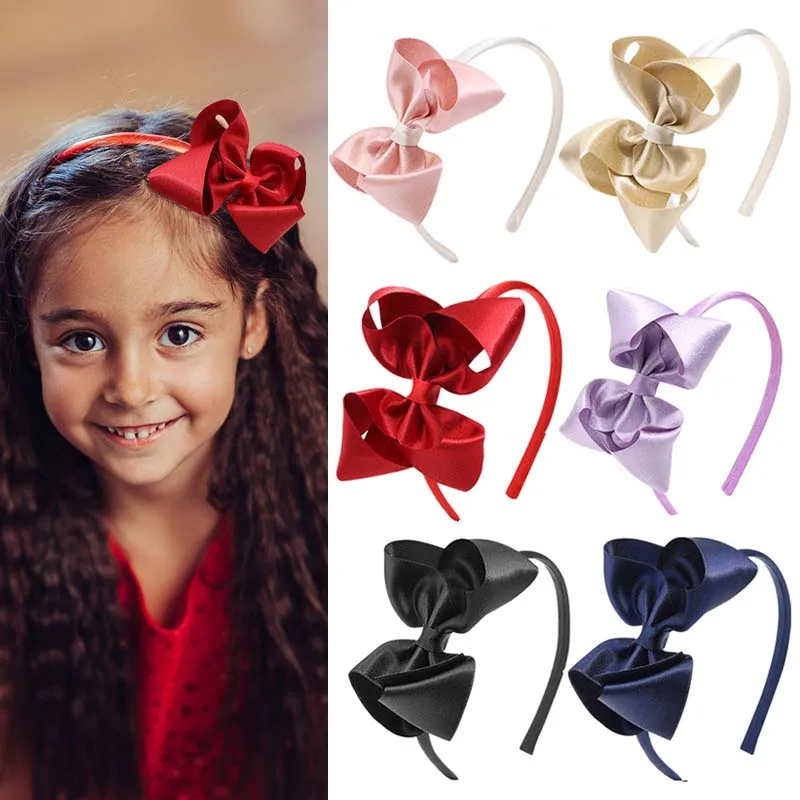 Top Trends: New Large Bow Headband For Kids Girls Glitter Handmade Bowknot Hairbands Children Hair Hoop Princess Headdress Hair Accessories Shoppable Styles