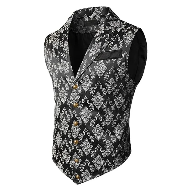 Top Trends: Men's Suit Waistcoat Medieval Gothic Gentleman Jacquard Fashion England Retro Vest Casual Slimming Shoppable Styles