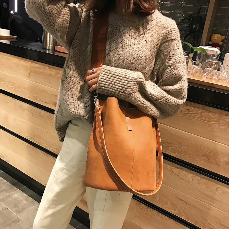 Top Trends: Designer Handbags Ladies Bucket Bag PU Leather Shoulder Bags Large Capacity Crossbody Bags For Women 2023 New Tote Bag Shoppable Styles - Image 3