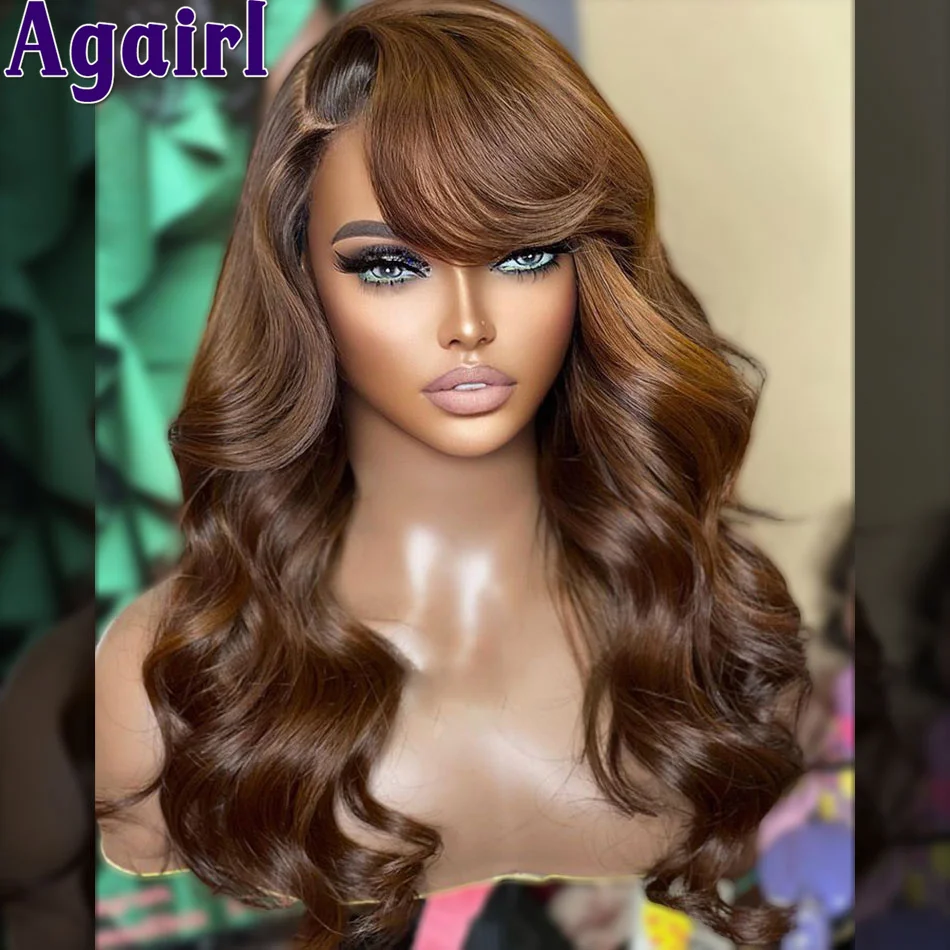 Top Trends: Ginger Brown Highlight 13X4 13X6 HD Lace Frontal Body Wave Wig PrePlucked Glueless Human Hair Wig For Women 6X4 Lace Closure Wig Shoppable Styles