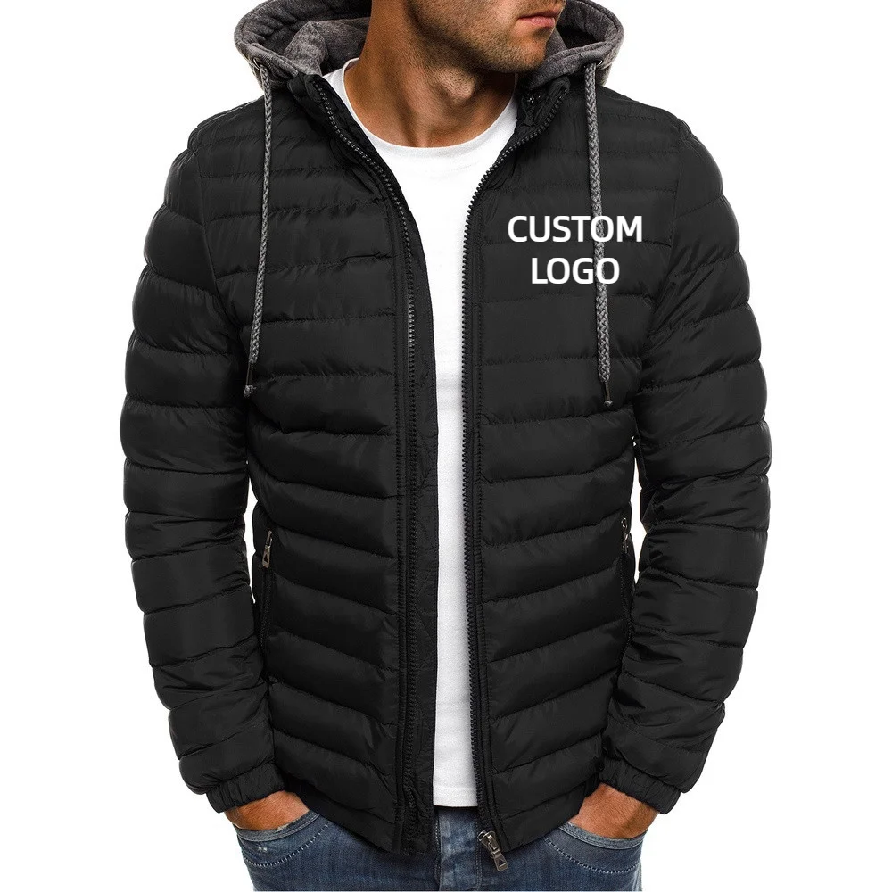 Top Trends: Custom LOGO Men Jacket Brand Winter Warm Zipper Hooded Pocket Fashion Casual Streetwear Windproof Male Cotton-Padded Coat S-3XL Shoppable Styles