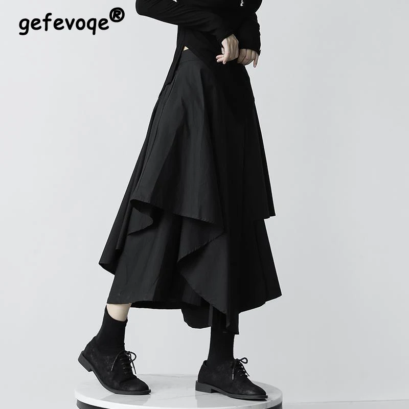 Top Trends: Spring Autumn Streetwear Loose Casual Irregular A-line Skirt Women High Waist All-match Harajuku Y2K Pants Skirt Female Clothes Shoppable Styles