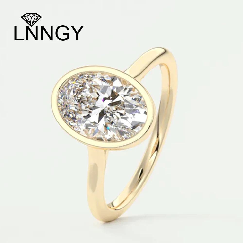 Top Trends: Lnngy 925 Sterling Silver Engagement Rings For Women Female Fashion Oval Zircon Solitaire Ring 14K Gold Plated Jewelry Gifts Shoppable Styles