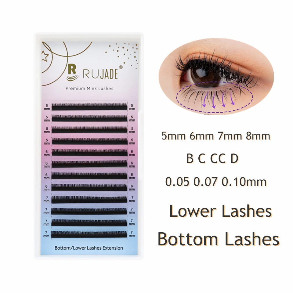 Top Trends: RUJADE Bottom Eyelashes 5mm 6mm 7mm 8mm Short Natural Looking B C CC D Curl Under Eye Lashes Extension Lower Eyelash Makeup Shoppable Styles