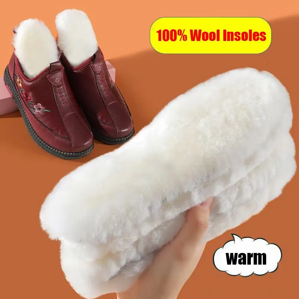 Top Trends: Natural Sheepskin Wool Insoles For Men Women Shoes Sole Thicken Fleece Cashmere Thermal Insoles Winter Warm Snow Boots Shoe Pad Shoppable Styles