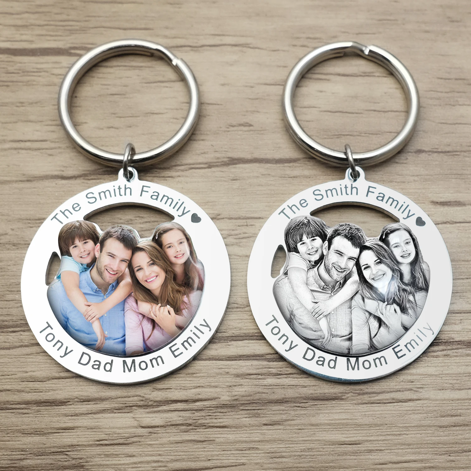 Top Trends: Personalised Photo Keychain Custom Picture Keyring Family Portrait Key Chain Engraved Jewelry Gifts For Her Families Member Gift Shoppable Styles