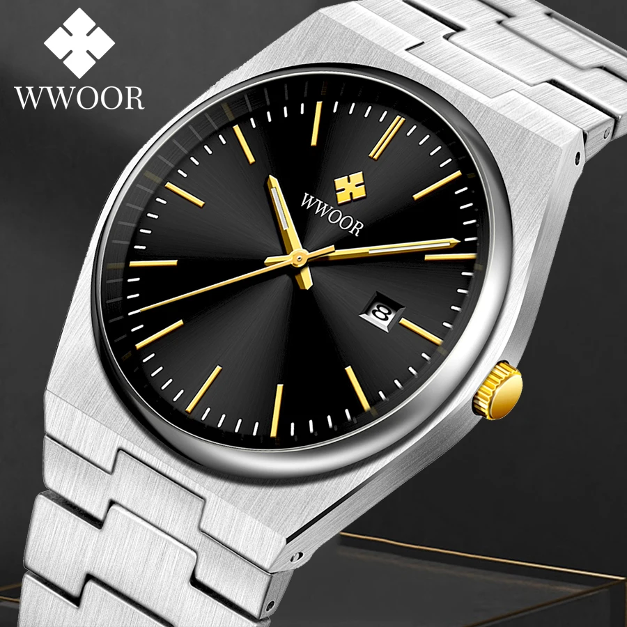 Top Trends: WWOOR 2023 Man&#039;s Watches Luxury Quartz Wrist Watch For Men Stainless Steel Sapphire Glass Automatic Date Watch Waterproof Male Shoppable Styles