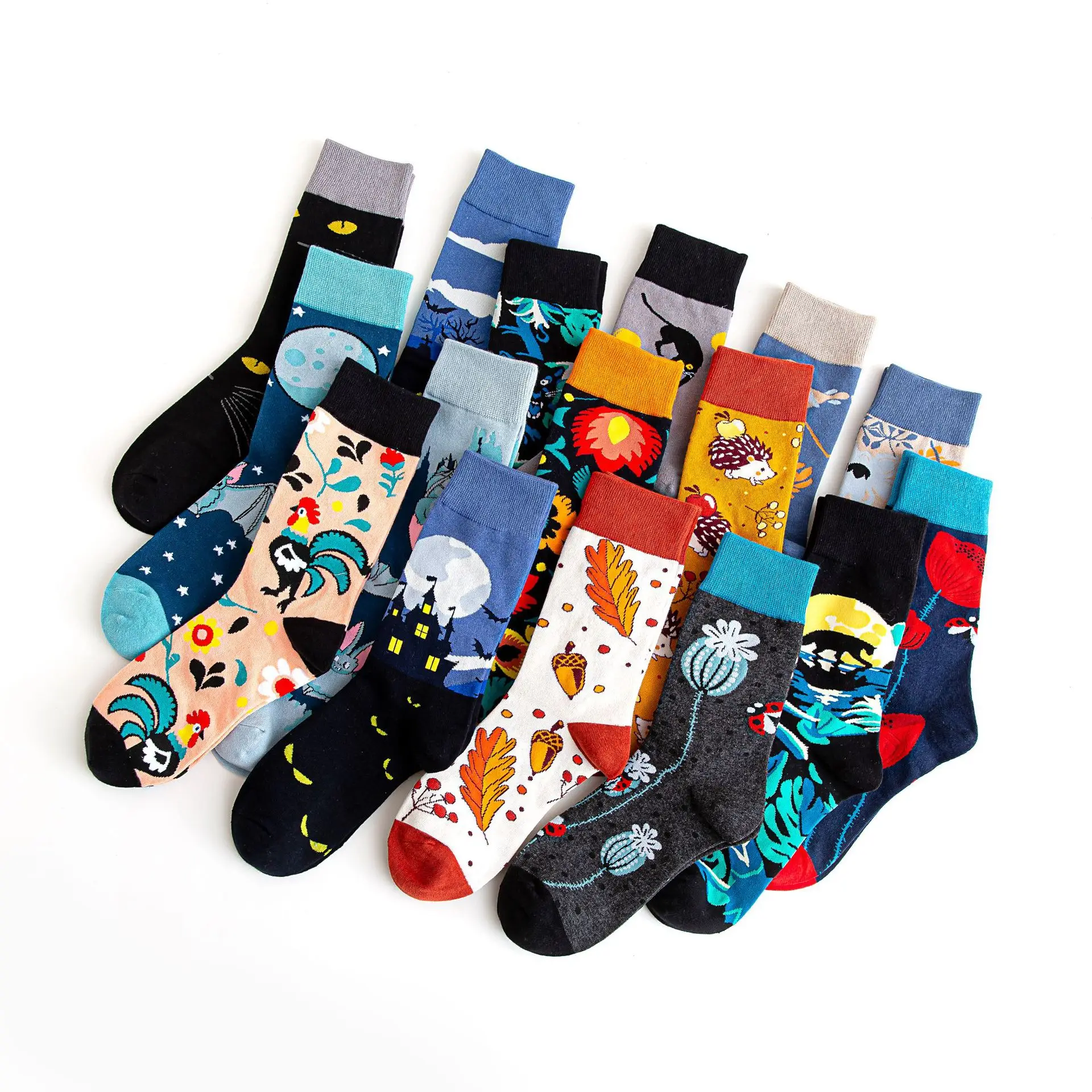 Top Trends: Autumn And Winter New Trendy Socks Ab Socks Creative Couple Socks Fashion Personality Popular Ins Cartoon Jacquard Cotton Socks Shoppable Styles