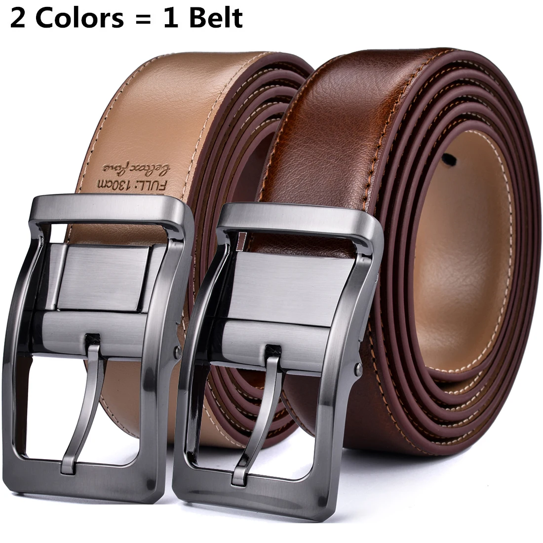 Top Trends: 1Pcs Men&#039;s Reversible Classic Dress Belt Leather Rotating Buckle Two In One By Beltox Shoppable Styles