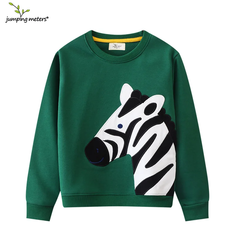 Top Trends: Jumping Meters 2-7T Children&#039;s Sweatshirts With Zeebra Embroidery Autumn Spring Boys Girls Clothing Long Sleeve Hooded Shirts Shoppable Styles