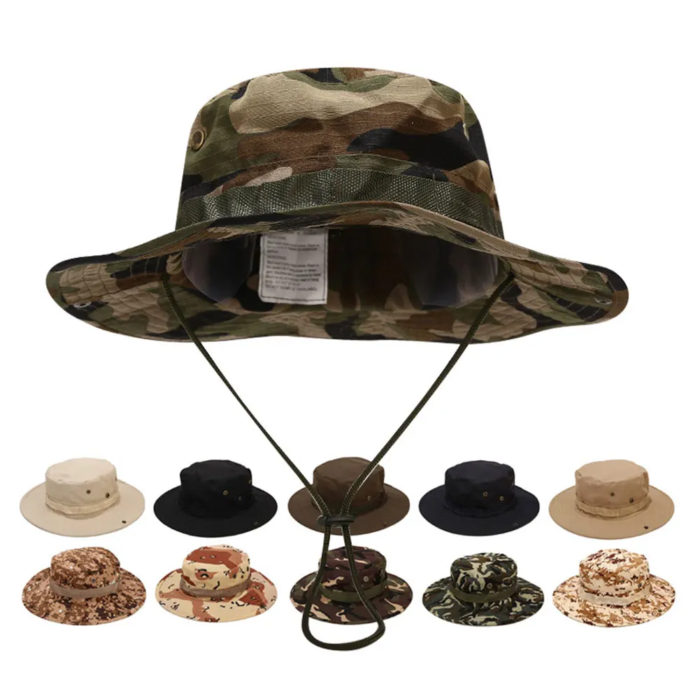 Top Trends: Camouflage Boonie Men Hat Tactical US Army Bucket Hats Military Multicam Panama Summer Cap Hunting Hiking Outdoor Camo Sun Caps Shoppable Styles