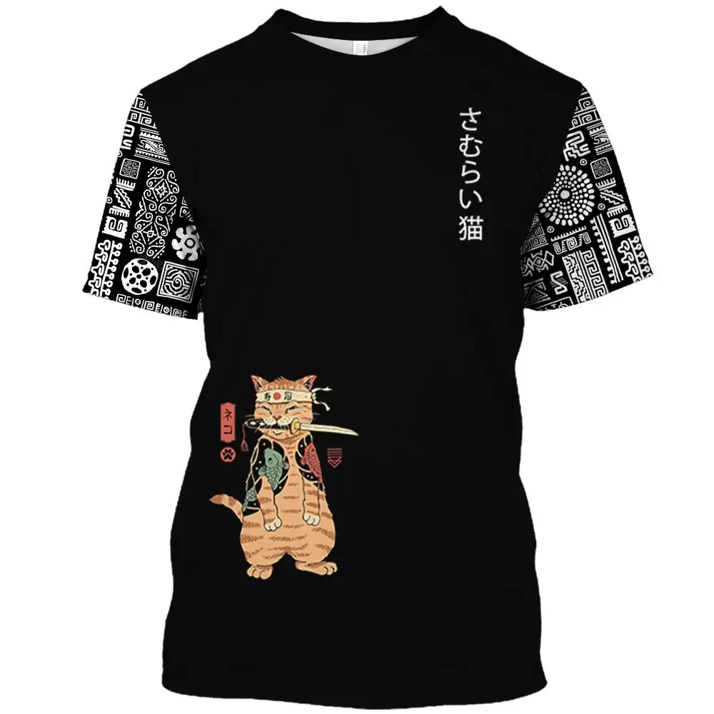 Top Trends: Animal Cat Print Men T-shirt Harajuku Cute Loose Short-sleeved Tops Fashion Simple T Shirts Oversized Men Women Unisex Clothing Shoppable Styles - Image 3