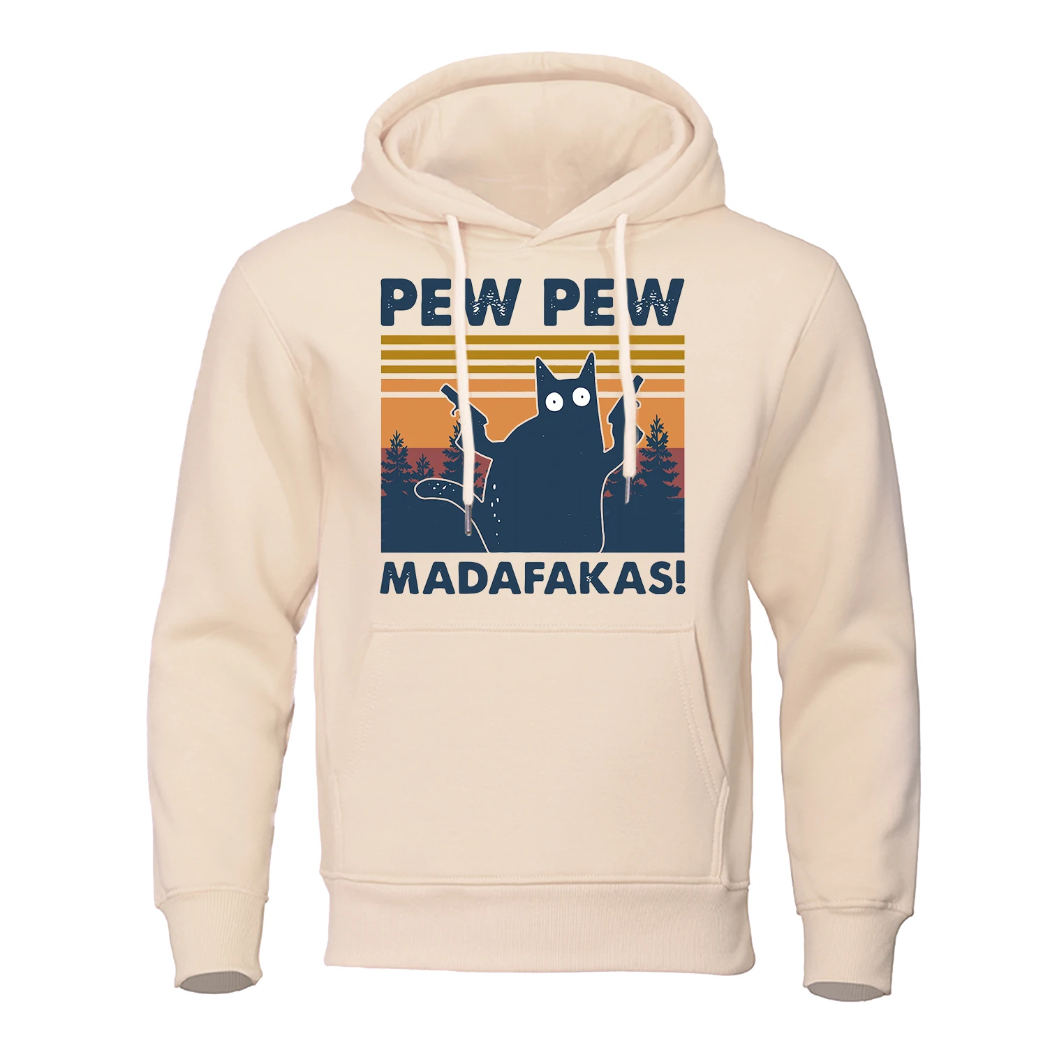 Top Trends: Pew Pew Madafakas A Cat With Two Guns Print Hoodies Men Fashion Style Hoody Loose Fleece Clothing Oversize Pullover Sweatshirt Shoppable Styles