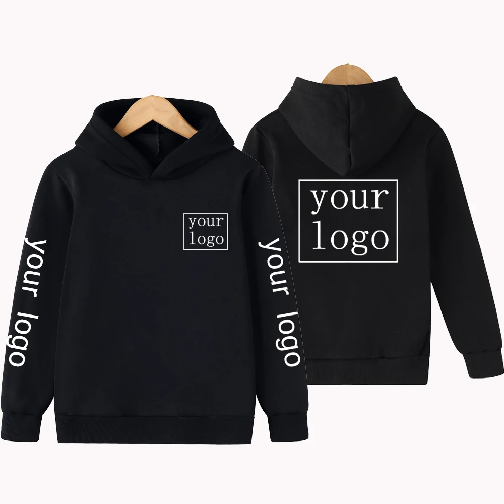 Top Trends: Custom Boy Girl Hoodies Casual Long Sleeve Children Hoodie DIY Text Logo Image Clothes Front / Back Print Fashion Sweatshirts Tops Shoppable Styles