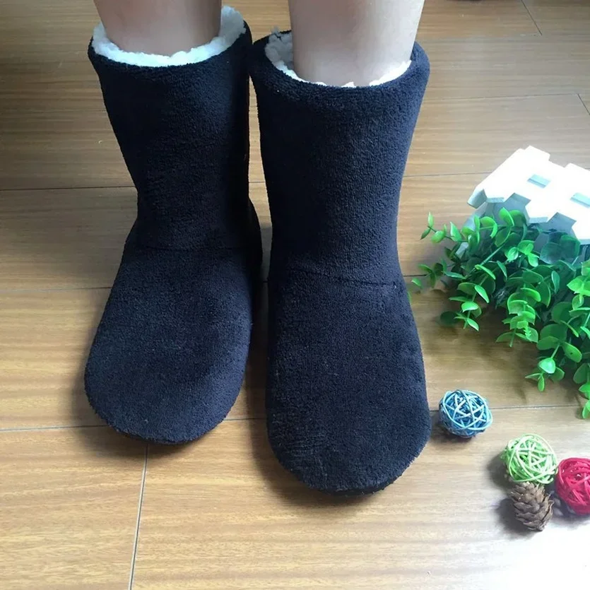 Top Trends: Winter Home Slipper Boot Women Non Slip Thickened Warm Children Fleece Soft Indoor Plush Cotton Female Floor Shoes House Men Shoppable Styles