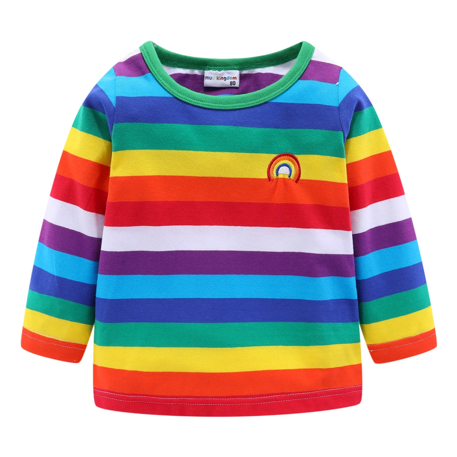 Top Trends: Mudkingdom Kids Rainbow T-Shirts Cute Stripe Boys Tee Shirts Girls Tshirts Long Sleeve Cotton Sweatshirt Pullovers Tops Clothes Shoppable Styles - Image 6