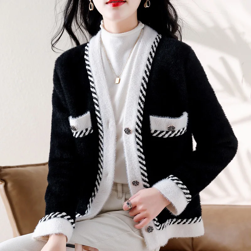 Top Trends: Women Clothing Chic Rose Button Knitted Cardigan Spring Autumn Plush Fashion Loose Korean Style Sweaters Female Knitwear Shoppable Styles