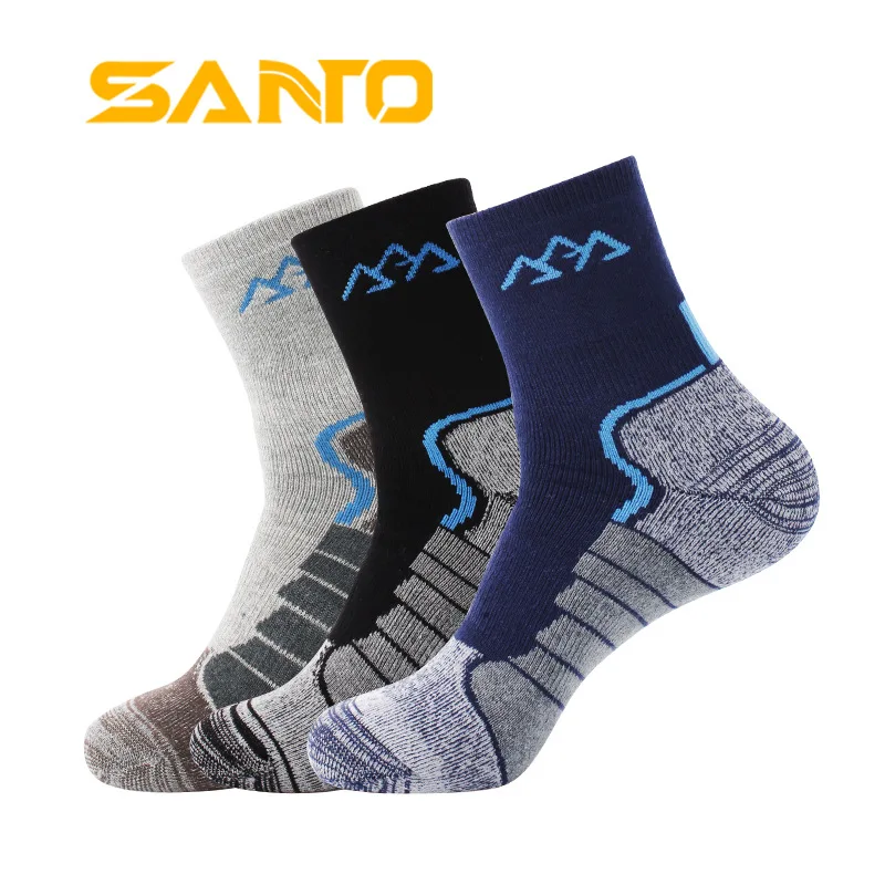 Top Trends: 3Pairs / lot 2023 Thick Coolmax Socks Men's Quick-drying Warm Thermal Socks Patchwork Breathable Casual Socks Meias Masculinas Shoppable Styles