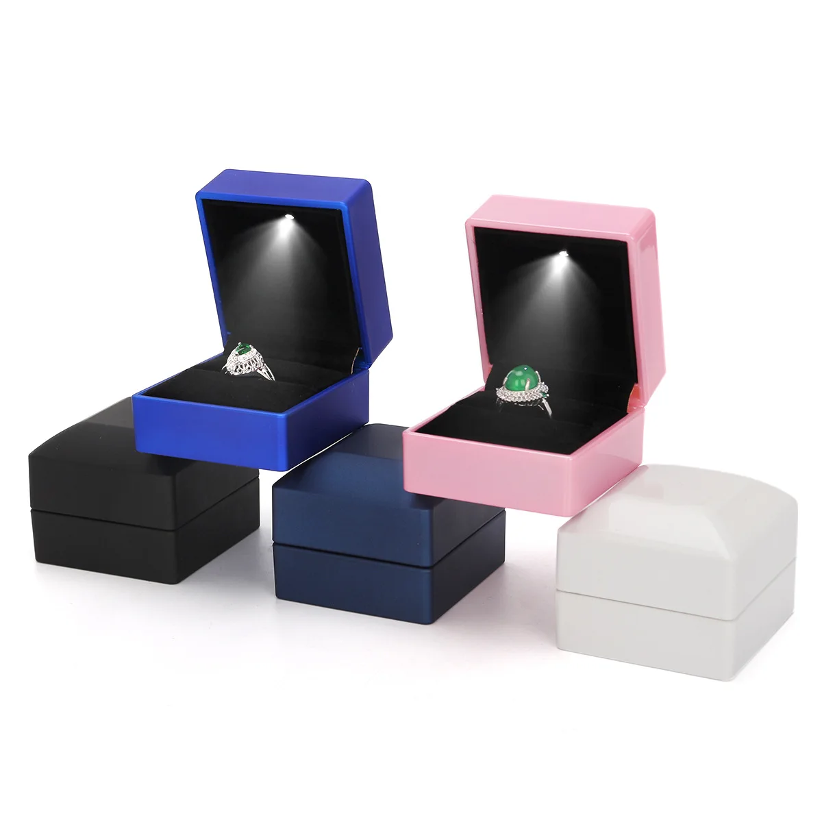 Top Trends: Wholesale Price LED Lighted Earring Ring Gift Box Weeding Engagement Ring Jewelry Dispaly Shoppable Styles