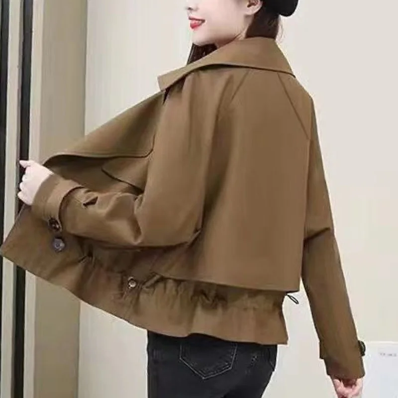 Top Trends: 2023 New Spring And Autumn Fashion Commuter Casual Loose Korean Double Breasted Oversize Versatile Women&#039;s Short Trench Coat Shoppable Styles