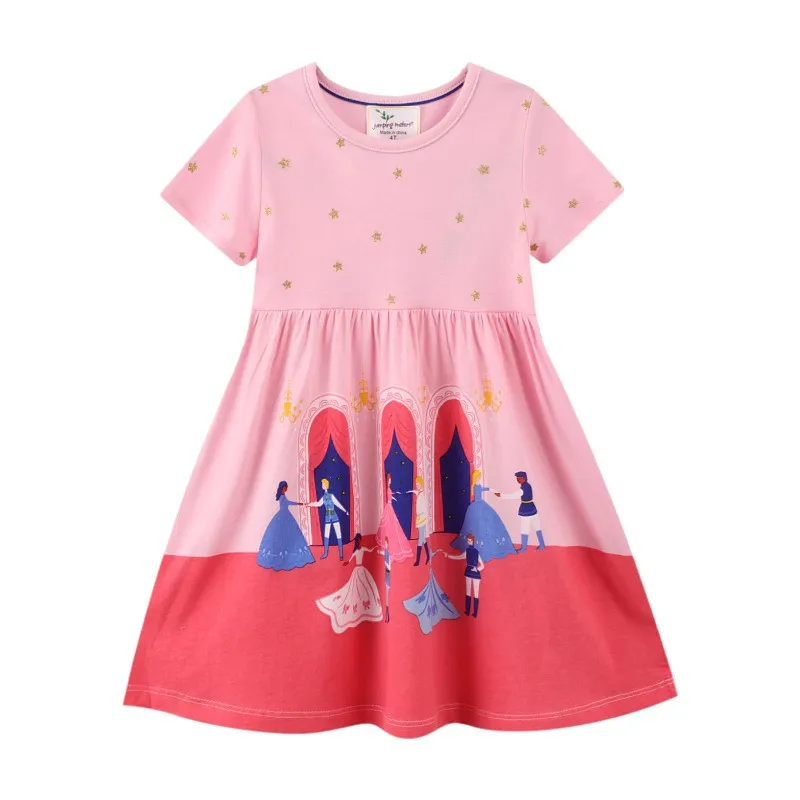 Top Trends: Jumping Meters New Arrival Pink Girls Dresses Bag Print Hot Selling Summer Children&#039;s Clothes Short Sleeve Cute Cotton Kid Dress Shoppable Styles