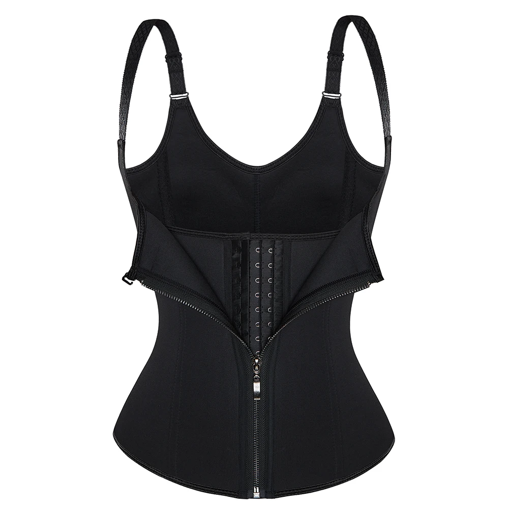 Top Trends: Adjustable Straps Front Zipper And Hooks Neoprene Steel Boned Waist Trainer Corset Vest Shapewear Plus Size 604 # Shoppable Styles