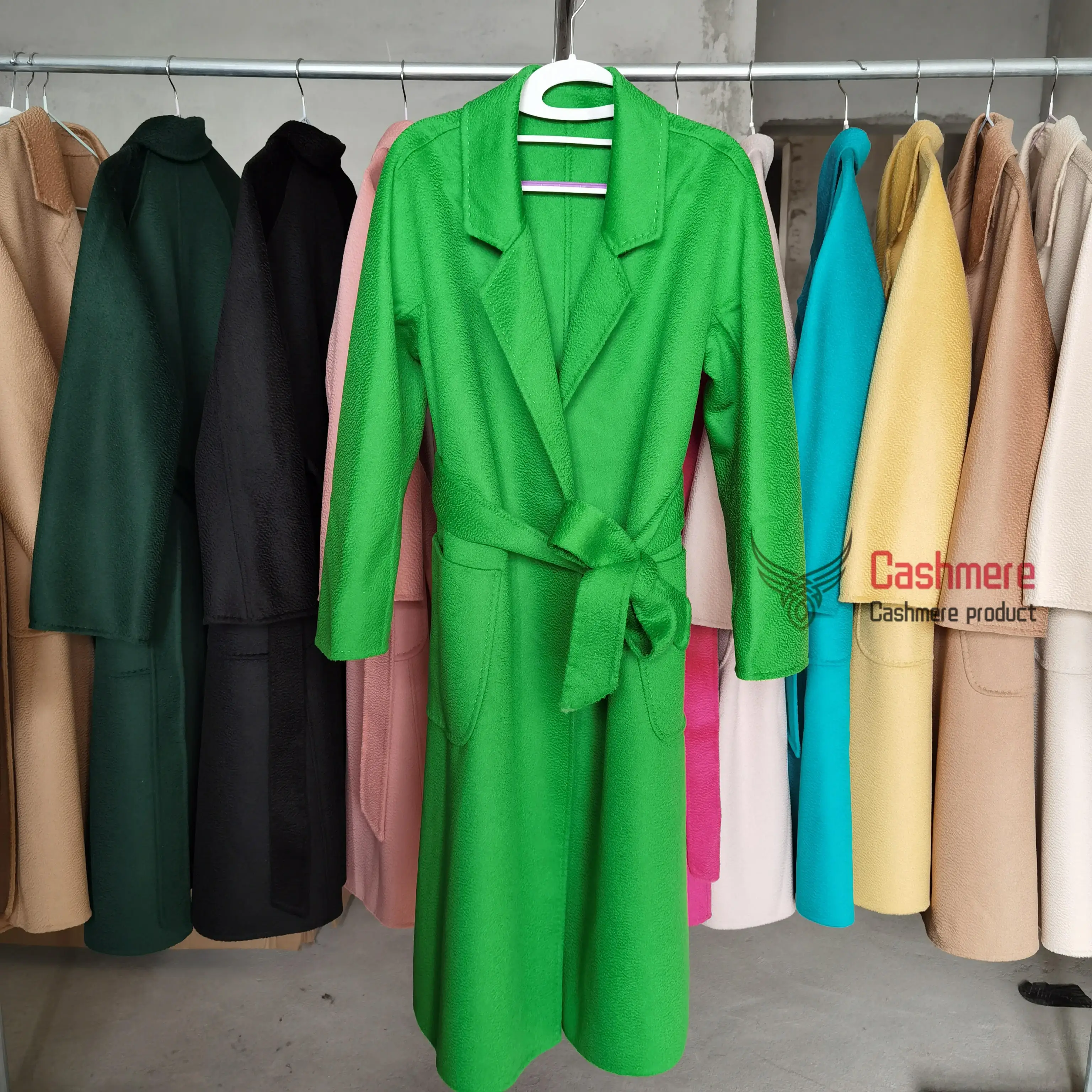 Top Trends: Winter Cashmere Coat Women Mid-length Wool Coat Water Ripples 2023 New Autumn 20% Cashmere Camel Coat With Black Coat Commuting Shoppable Styles