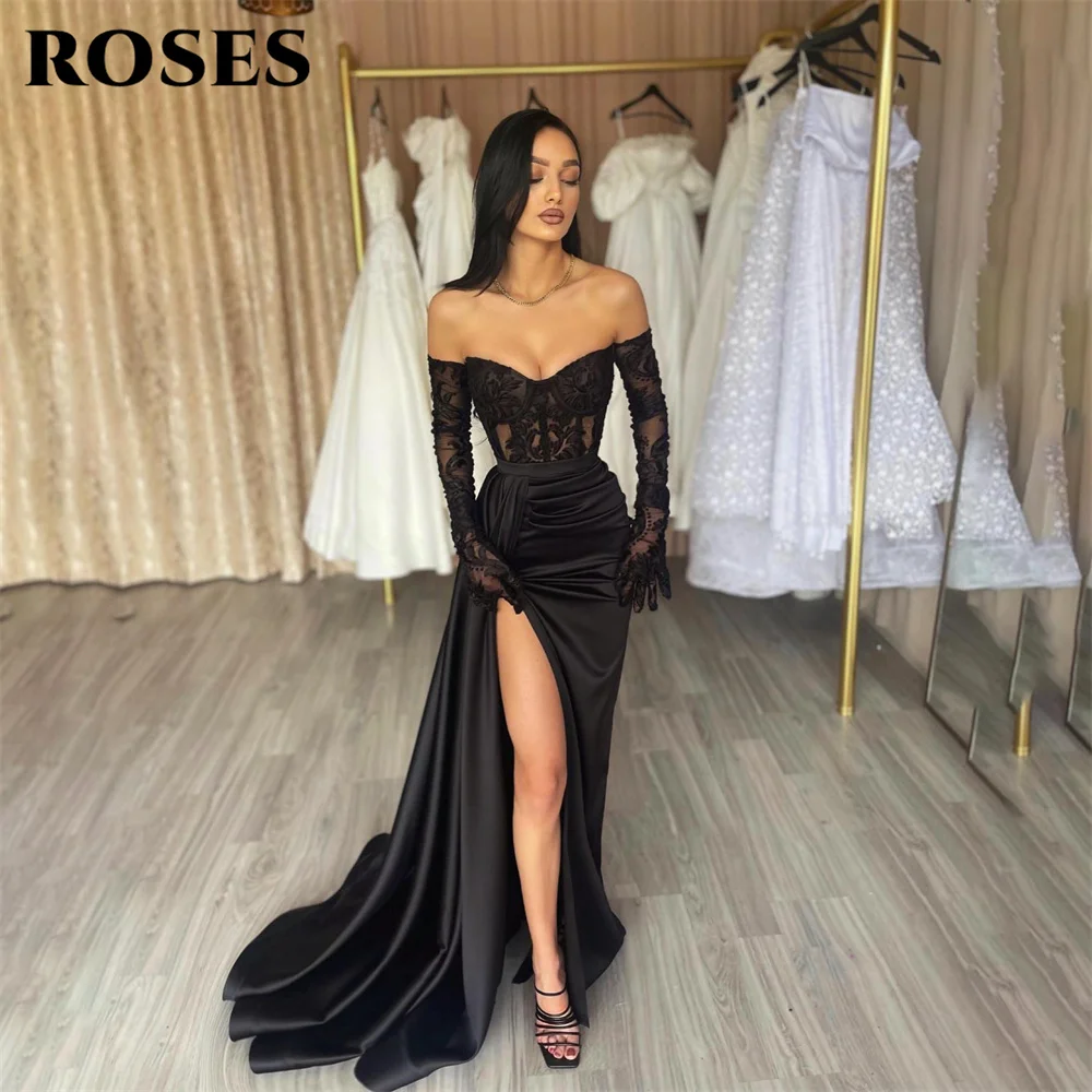 Top Trends: ROSES Mermiad Sexy Evening Gown Lace Elegant Prom Dress Pleat Sweetheart Wedding Evening Dress With Side Split Robes De Soirée Shoppable Styles