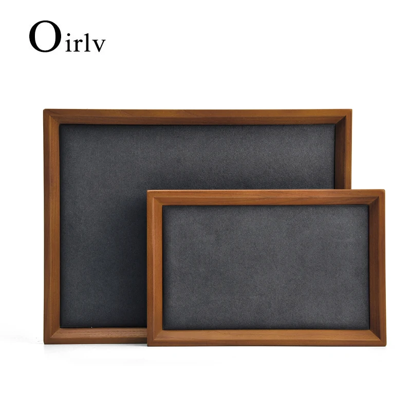 Top Trends: Oirlv Solid Wood Jewelry Display Tray Flat For Ring Pendant Necklace Bracelet Jewelry Organizer Showcase Drawer Shoppable Styles