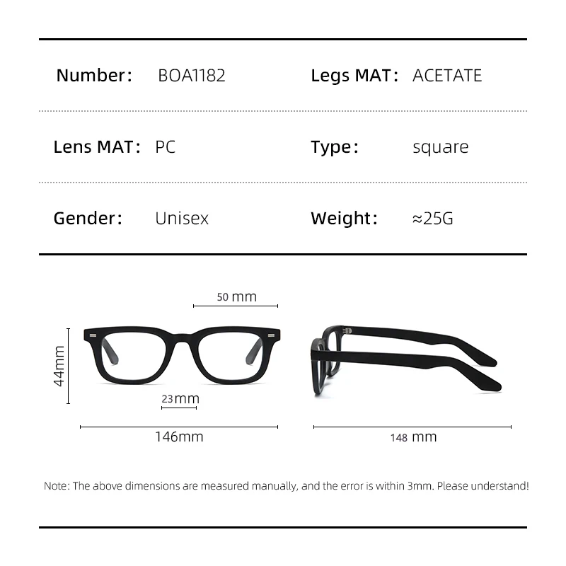 Top Trends: New Acetate Glasses Square Full Frame Eyeglasses Men Women Simple Matte Fashion Spectacles Optical Prescription Eyewear BOA1182 Shoppable Styles - Image 4