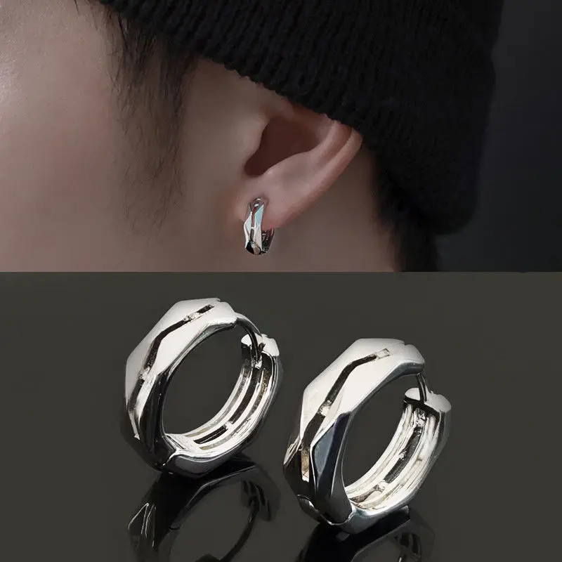 Top Trends: Trendy Stainless Steel Geometric Earrings High-End Men&#039;s Hypoallergenic Earrings Hip Hop Rock Rap Cool Jewelry Accessories Shoppable Styles