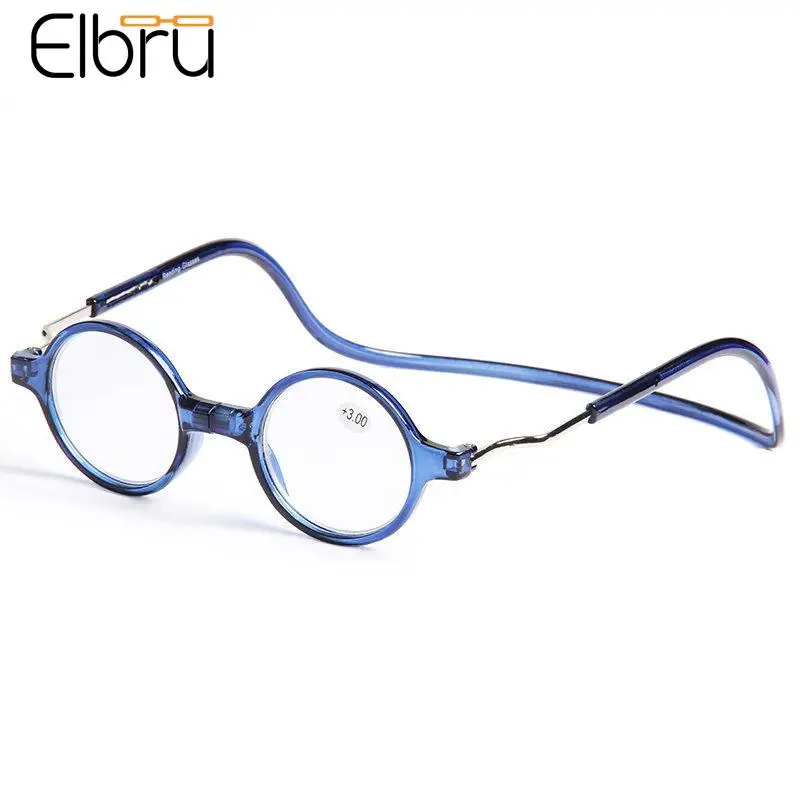 Top Trends: Elbru Magnetic Reading Glasses Men Women Hang Neck Magnetic Round Presbyopia Glasses Reading Eyeglasses Diopters + 1+ 2+ 3+ 4 Gafas Shoppable Styles - Image 3