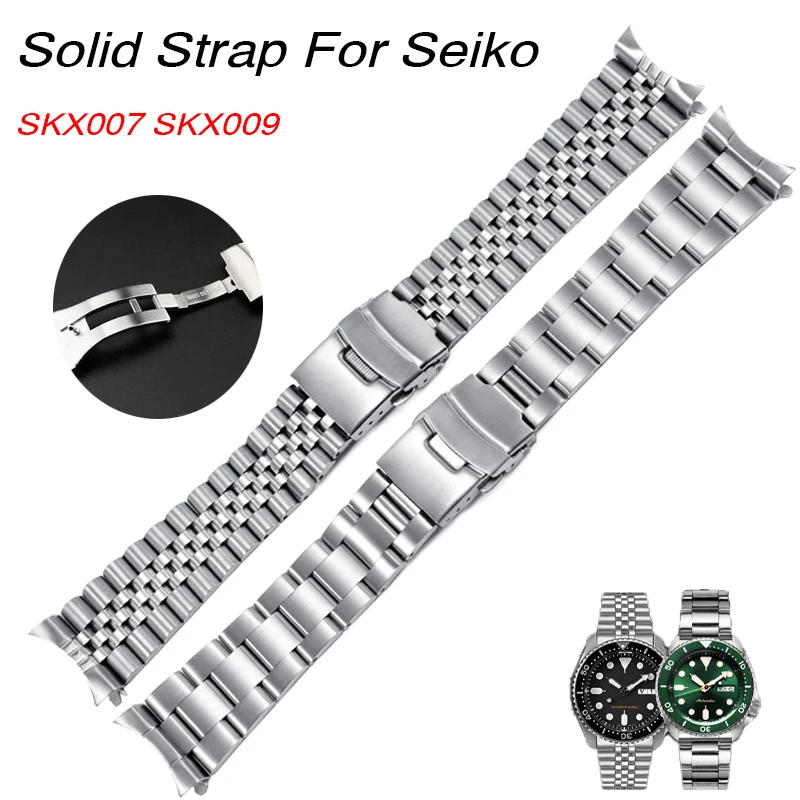 Top Trends: Solid For Jubilee Oyster Bracelet For Seiko SKX007 SKX009 Arc End Stainless Steel Strap For Rolex Watchband 18 / 19 / 20 / 21 / 22 / 24mm Shoppable Styles