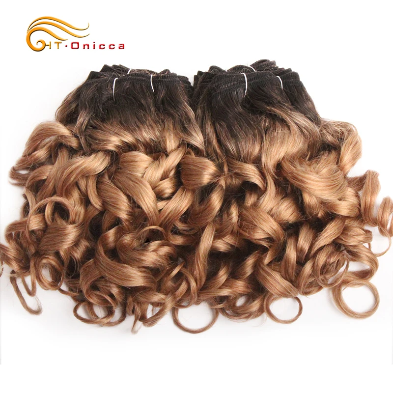 Top Trends: 6 Pcs / Lot Curly Hair Bundles 8 Inch Ombre Brazilian Hair Weave Bundles Color 1B / 2 / 4 / 30 / 33 / 99J / 27 Human Hair Extension Remy Shoppable Styles - Image 3