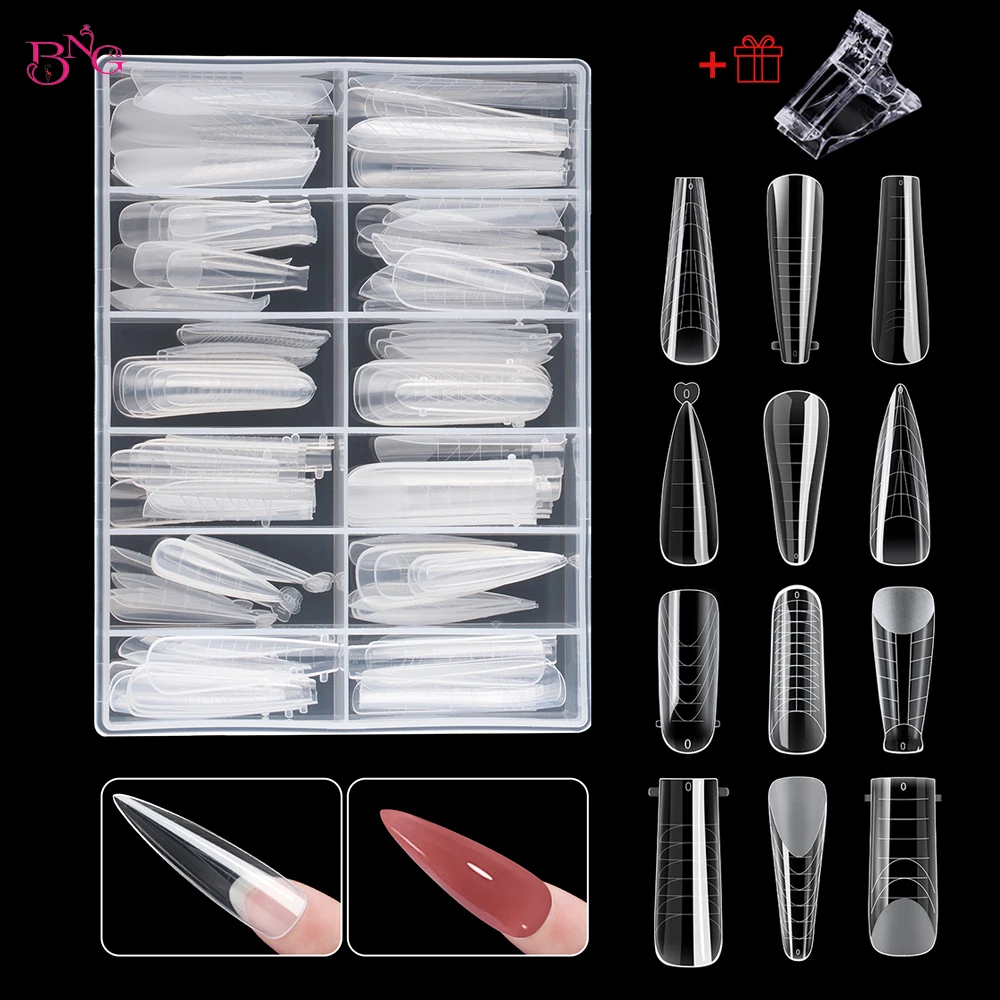 Top Trends: BNG Dual Forms For Poly Nail Gel Nail Extensions Acrylic Nail Molds Full Cover Dual System Moulds Manicure False Tips Top Forms Shoppable Styles