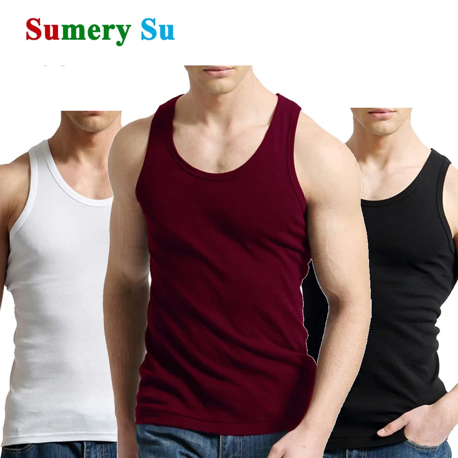 Top Trends: Tank Tops Men Cotton Running Vest Fitness Cool Summer Sleeveless Top Gym Sport Slim Casual Undershirt Male 7 Colors 1PCS Shoppable Styles