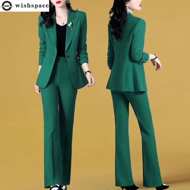 Top Trends: 2023 Spring New Thin Jacket Casual Trousers Two-piece Elegant Women Pants Suit Manager Office Outfits Fashion Blazer Pant Style Shoppable Styles