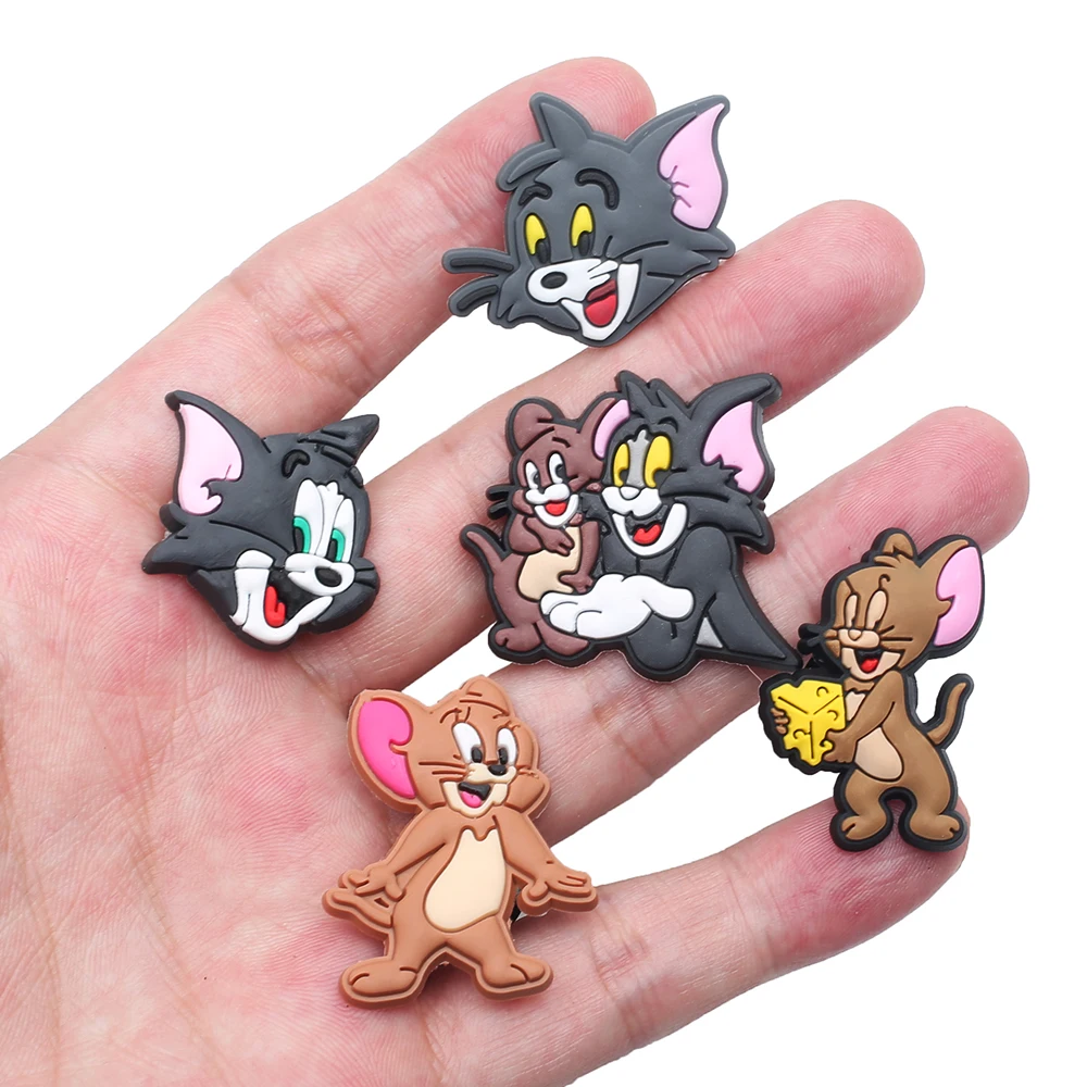 Top Trends: Single Sale 1pcs Cartoon Tom And Jerry Shoe Charms Shoes PVC Shoe Decoration Buckle Sneakers Gardden Sandals Accessories Shoppable Styles - Image 4