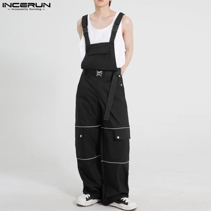 Top Trends: INCERUN 2023 Korean Style Men&#039;s Casual Cargo Jumpsuits Fashion Streetwear Hot Selling Male Solid Color Comfortable Rompers S-5XL Shoppable Styles