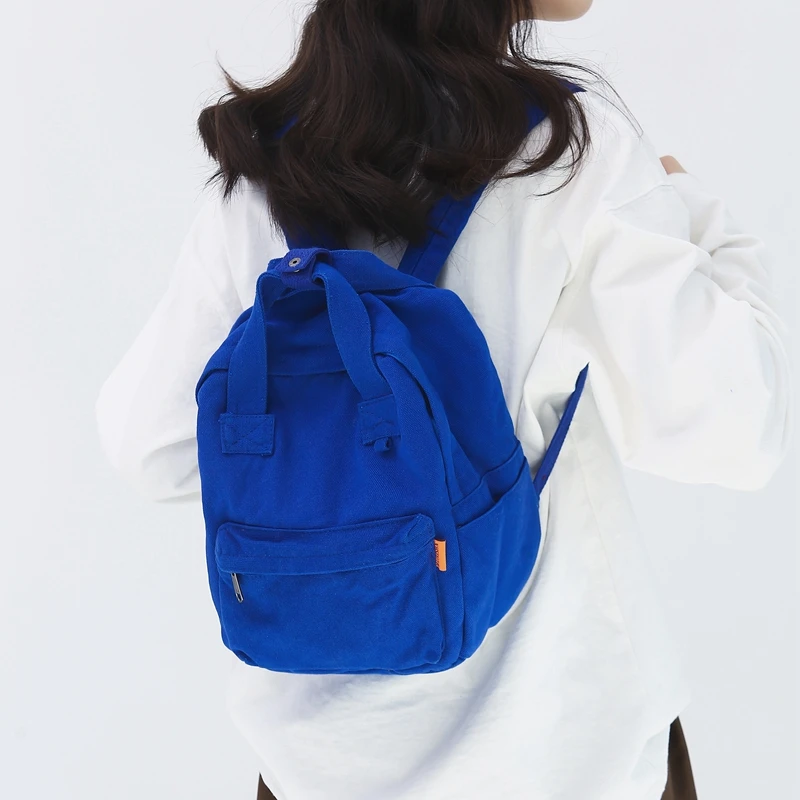 Top Trends: Blue Canvas Backpacks Vintage Packbag Y2K Bags For Women Shoulders Bag Travel Knapsack Quality Rucksack Study Mochila Schoolbag Shoppable Styles