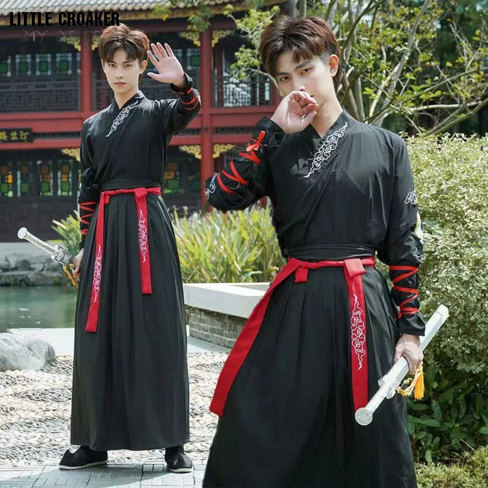 Top Trends: Chinese Clothes Hanfu Black Red Hanfu Women Dresses China Wushu Sword Daxia Cosplay Costumes Kimono Traditional Clothing For Men Shoppable Styles - Image 4