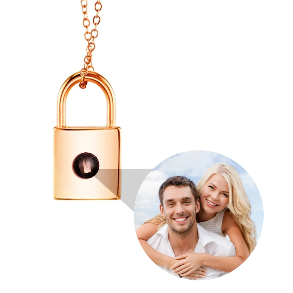 Top Trends: 2022 Valentine&#039;s Day Gift Photo Custom Projection Necklace Lock Shaped Projection Necklace Lover Family Wife Husband Memory Gift Shoppable Styles