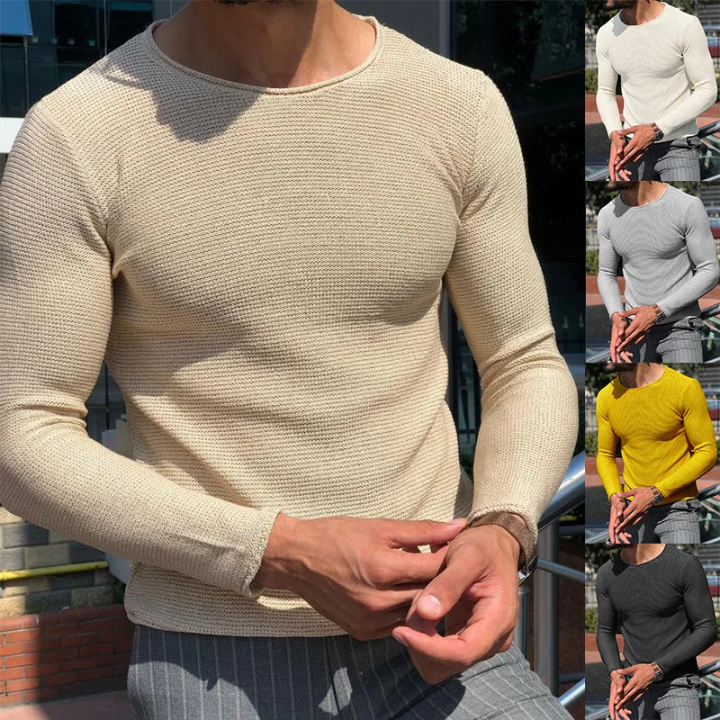 Top Trends: Mens Casual O-Neck Solid Sweater Spring Fashion Knitted Pullover Tops For Men 2023 New Long Sleeve Shirt Streetwear Shoppable Styles