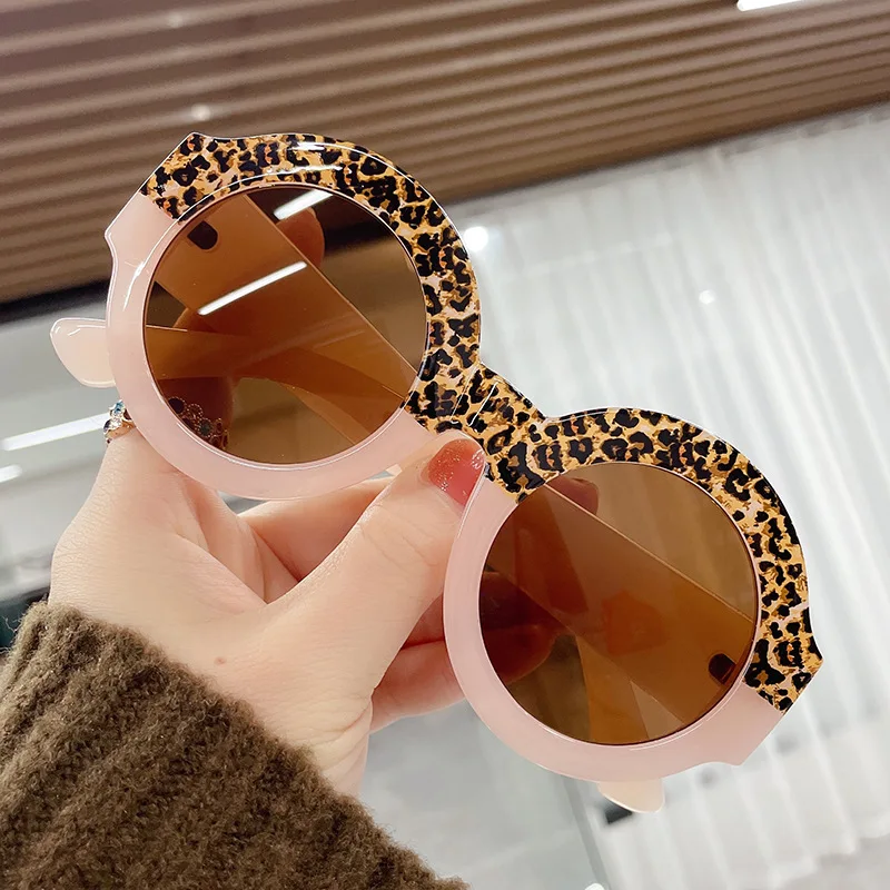 Top Trends: Round Women Cute Leopard Double Color Cartoon Bear Shape Round Sunglasses Female Vintage Sun Glasses UV400 Protection Classic Shoppable Styles